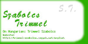 szabolcs trimmel business card